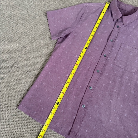 Vuori Short Sleeve Bridge Button Down Shirt Men’s Size Medium Terracotta Bird - Picture 4 of 9